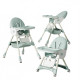 Стільчик для годування Kidoro One (ST-6540) Green, з екошкіри на колесах